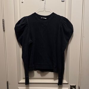 Ulla Johnson Black Puff Sleeve Sweatshirt